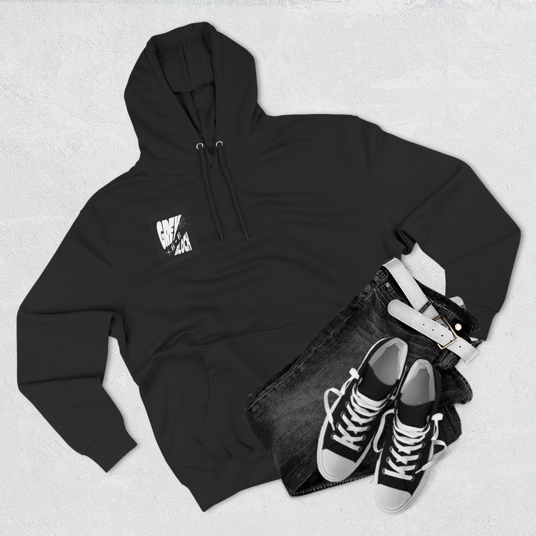 Grey Block Graphic Hoodie.